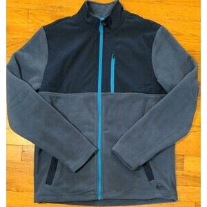 Brand New Quiksilver Mens Sz Medium The Trail Polar Fleece 3 Pocket Blue Jacket